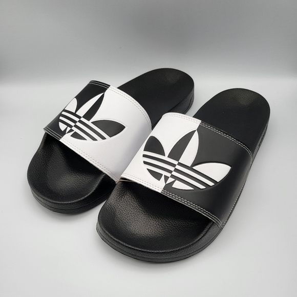 NEW W11 | M10 Adidas Split Lite Slides in Black and White - Picture 2 of 10